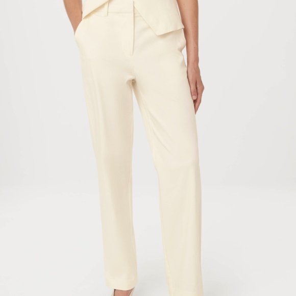 Frank And Oak The Jane Straight Pant in Cream Size 44 - Picture 2 of 3